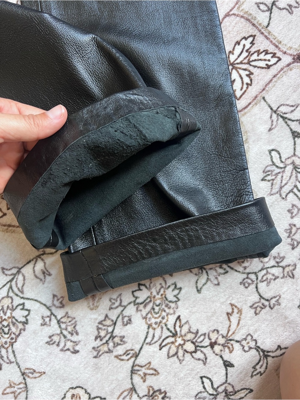 VINTAGE Naked Lambskin Barneys New York Black Straight-Leg Pants - Picture 5 of 8